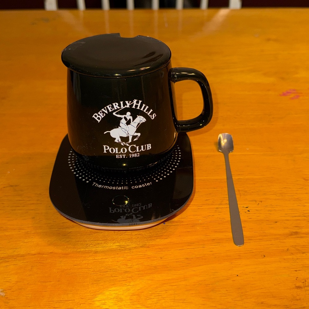 Beverly Hills Polo Club Thermostatic Coaster, mug & spoon. New.